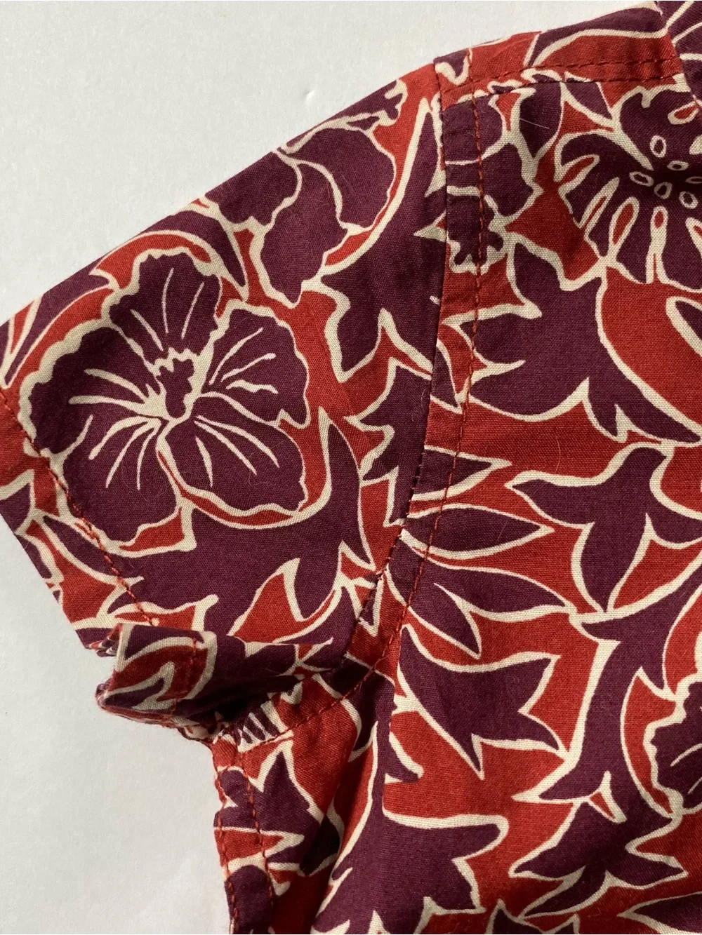 GAP Hawaiian Shirt Size 6 12 Months NWT One Piece Snap Top New Floral Red Orange